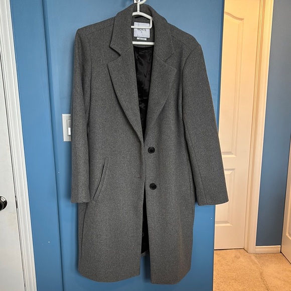 Gray Wool Blend Overcoat - Picture 1 of 5